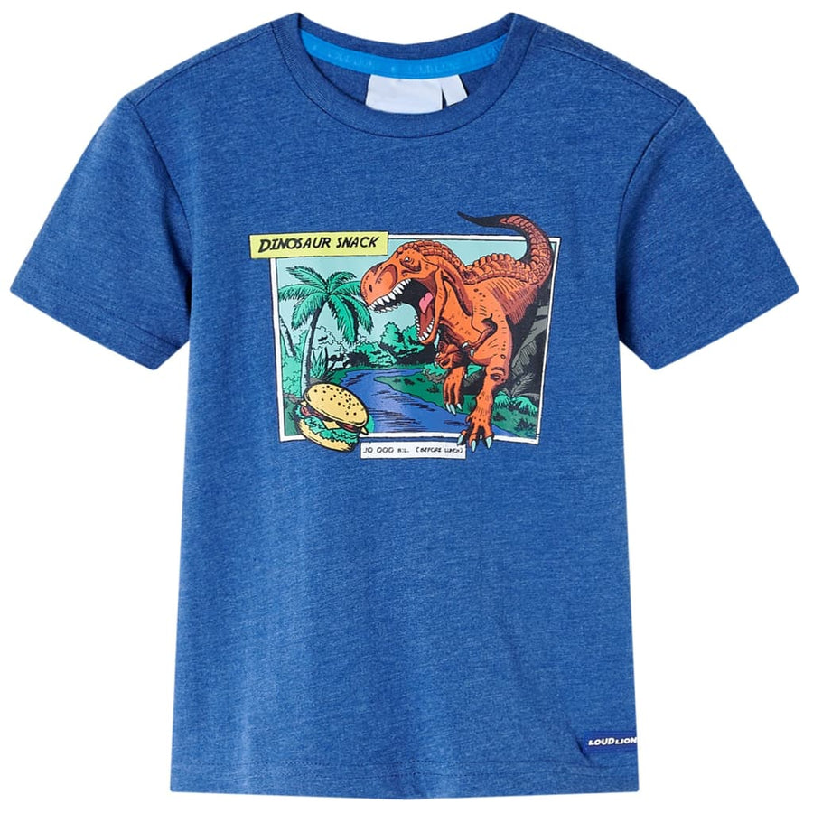 Kindershirt 116 gemêleerd donkerblauw Donkerblauw 116