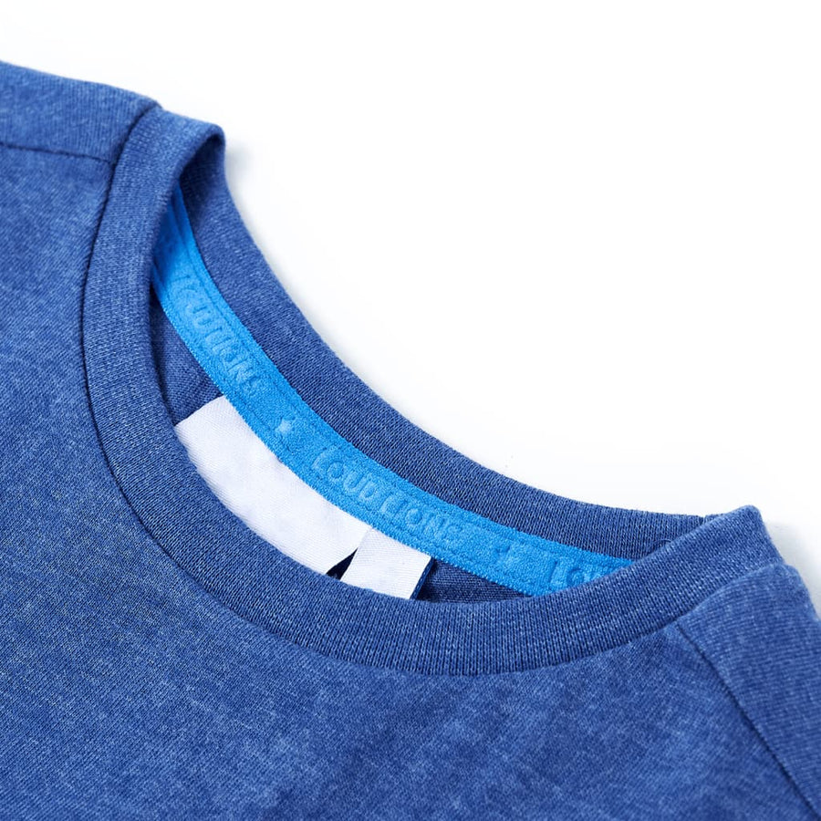 Kindershirt 116 gemêleerd donkerblauw Donkerblauw 116