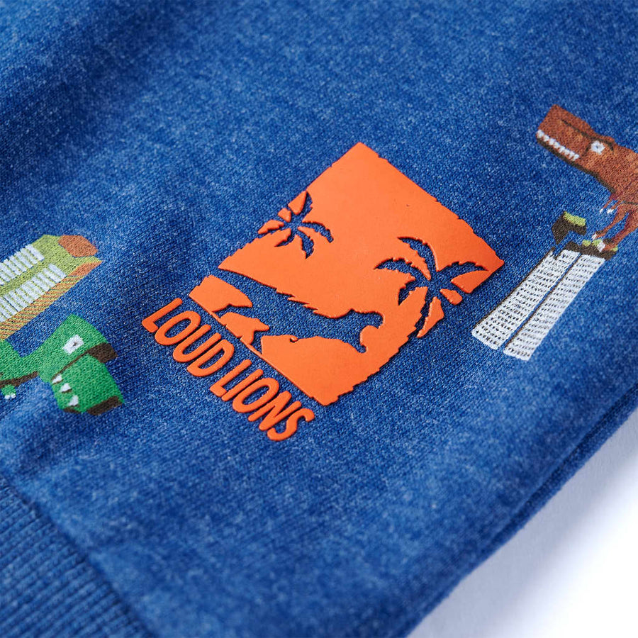 Kindertrui 116 gemêleerd donkerblauw