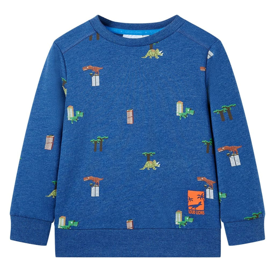 Kindertrui 128 gemêleerd donkerblauw