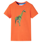 Kindershirt 104 feloranje giraf katoen