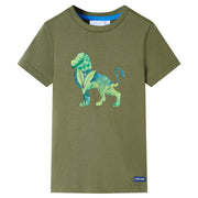 Kindershirt 140 kaki katoen