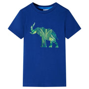 Kindershirt 104 donkerblauw katoen
