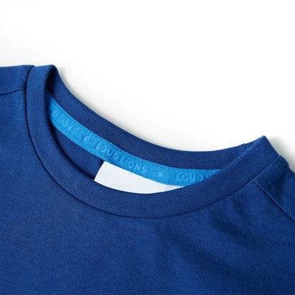 Kindershirt 116 donkerblauw Blauw
