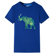 Kindershirt 140 donkerblauw katoen