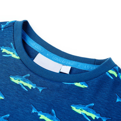 Kindershirt 92 donkerblauw Blauw 92