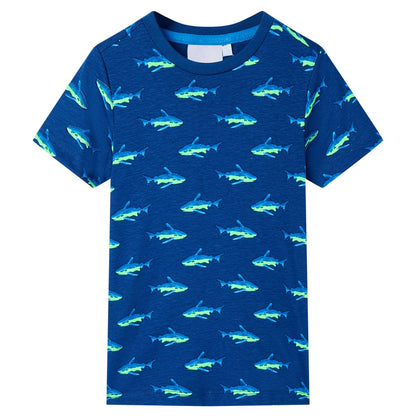Kindershirt 140 donkerblauw Blauw