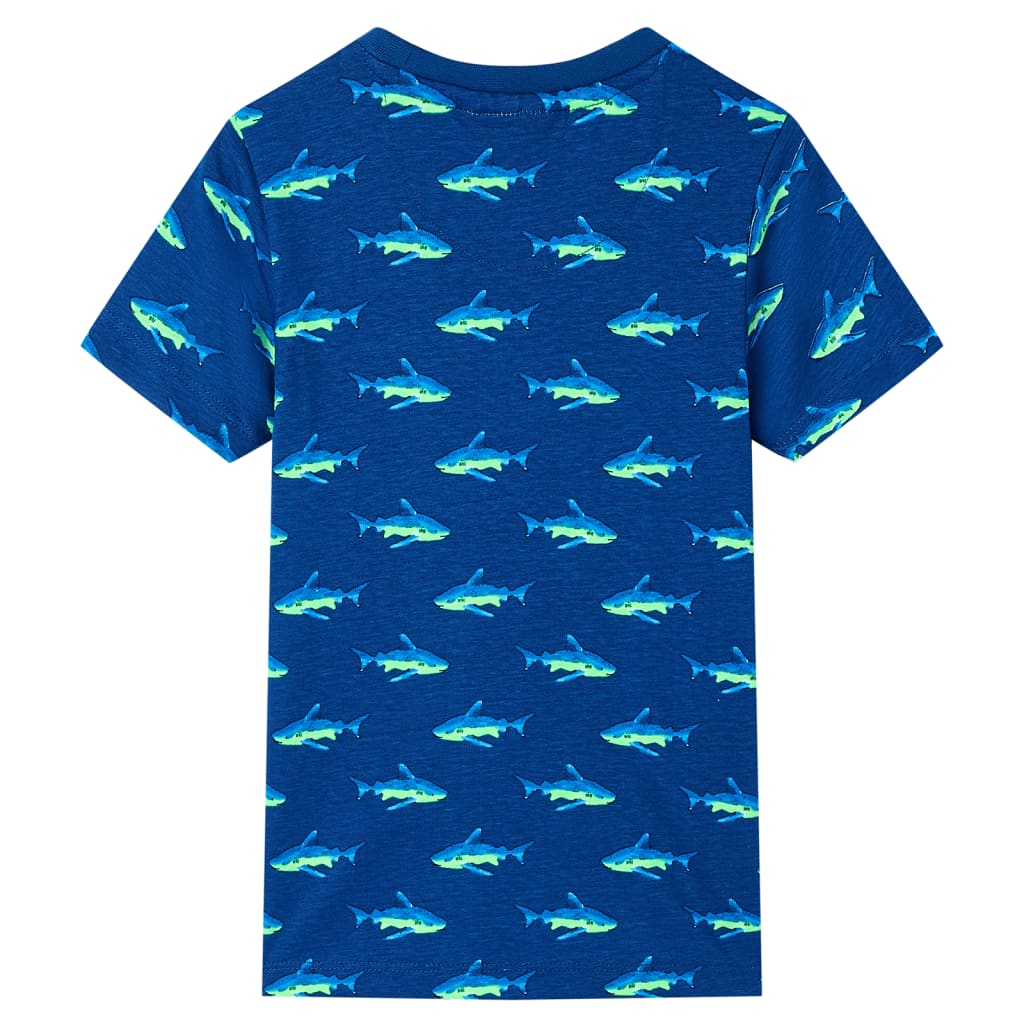 Kindershirt 140 donkerblauw Blauw