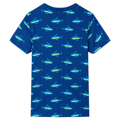 Kindershirt 140 donkerblauw Blauw