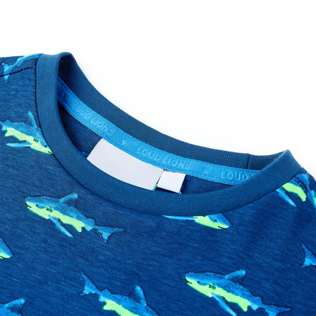 Kindershirt 140 donkerblauw Blauw