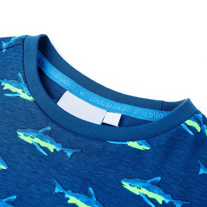 Kindershirt 140 donkerblauw Blauw