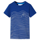 Kindershirt 140 donkerblauw katoen