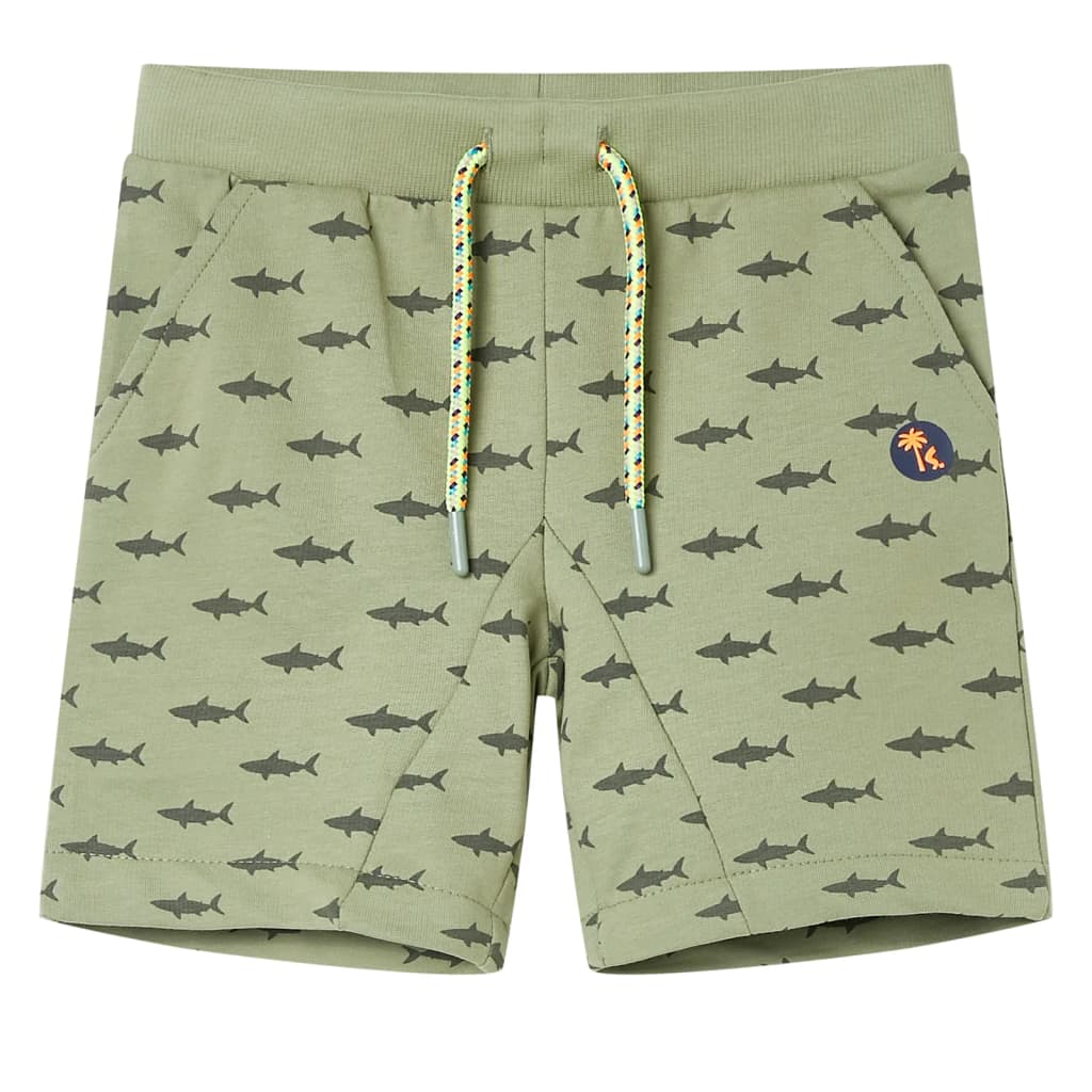 Kindershorts met trekkoord 116 lichtkaki Kaki 116
