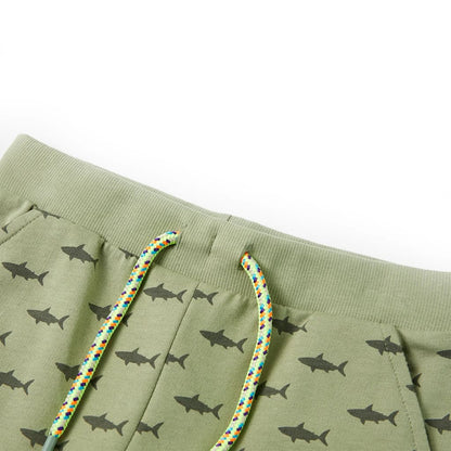 Kindershorts met trekkoord 116 lichtkaki Kaki 116
