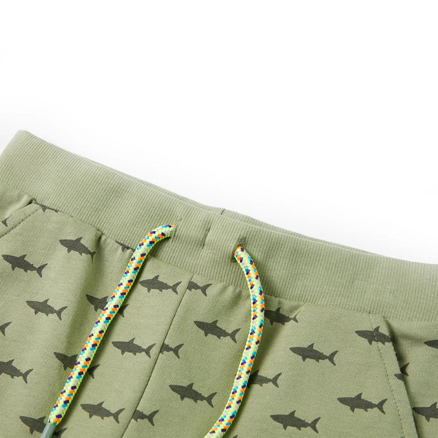 Kindershorts met trekkoord 116 lichtkaki Kaki 116