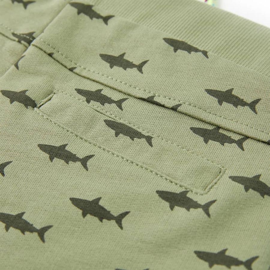 Kindershorts met trekkoord 116 lichtkaki Kaki 116