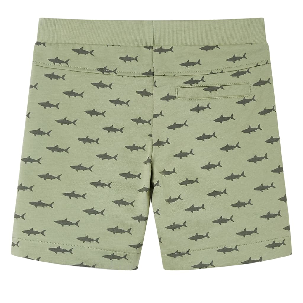 Kindershorts met trekkoord 128 lichtkaki Kaki 128
