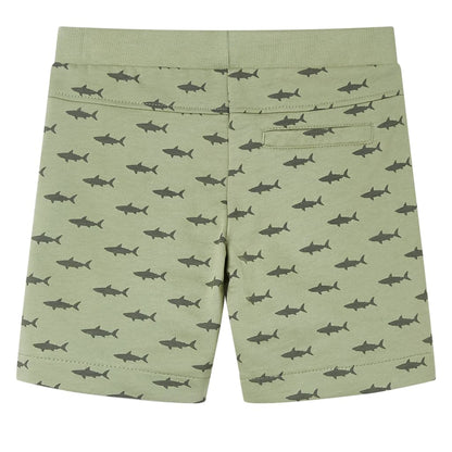 Kindershorts met trekkoord 128 lichtkaki Kaki 128