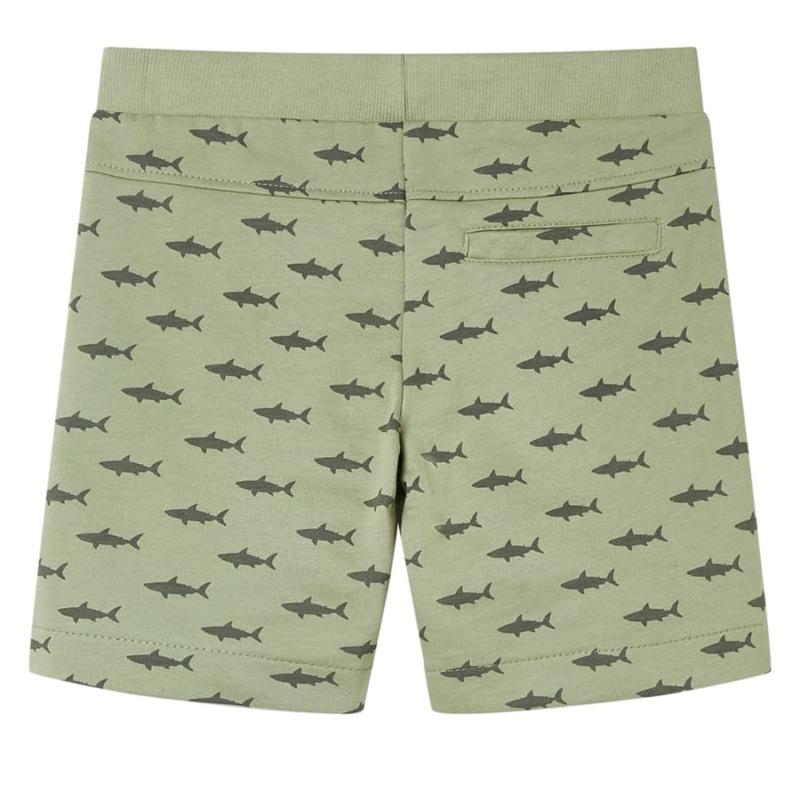Kindershorts met trekkoord 128 lichtkaki Kaki 128