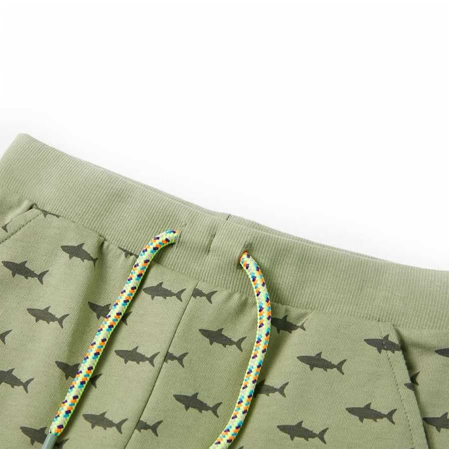 Kindershorts met trekkoord 128 lichtkaki Kaki 128