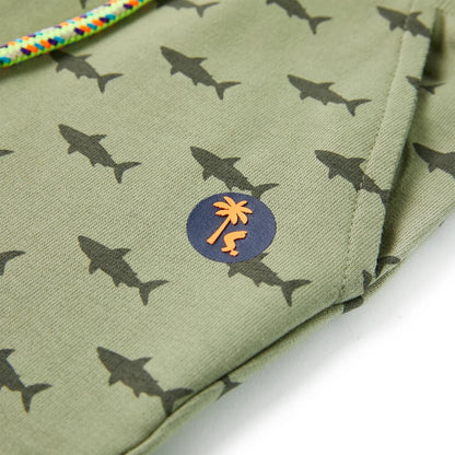 Kindershorts met trekkoord 128 lichtkaki Kaki 128