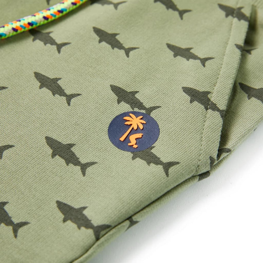 Kindershorts met trekkoord 128 lichtkaki Kaki 128