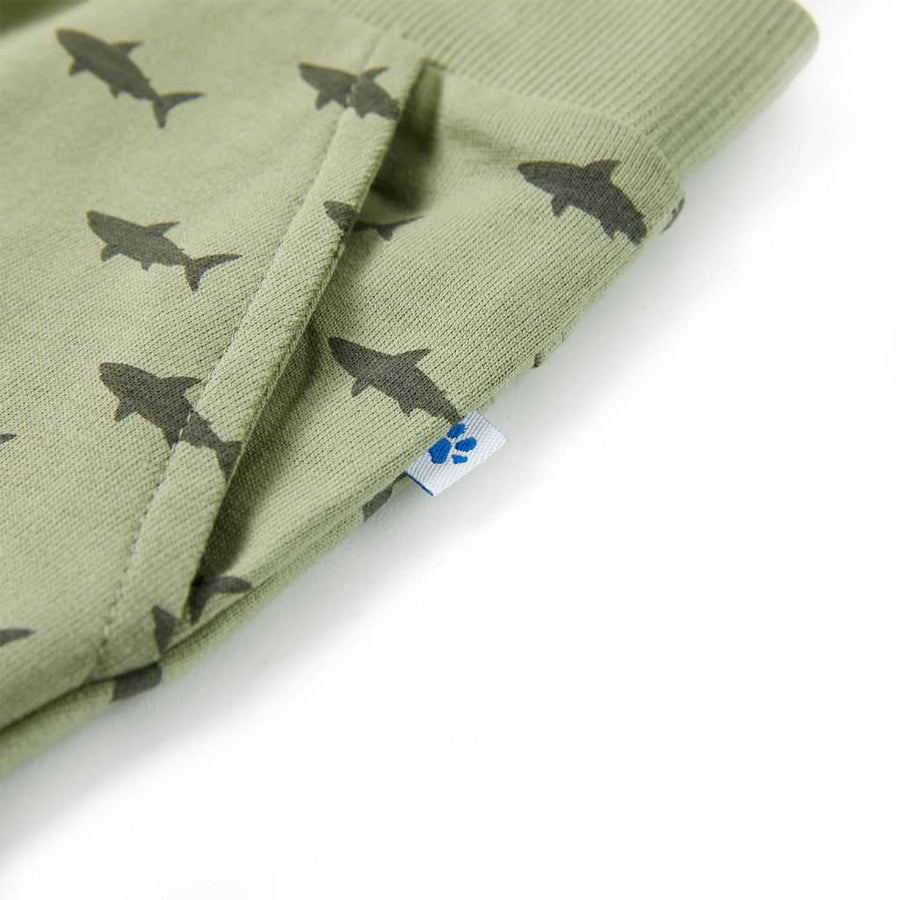 Kindershorts met trekkoord 128 lichtkaki Kaki 128
