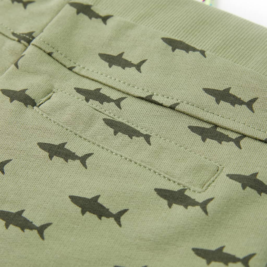 Kindershorts met trekkoord 128 lichtkaki Kaki 128