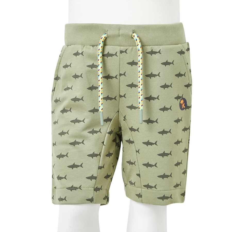 Kindershorts met trekkoord 128 lichtkaki Kaki 128