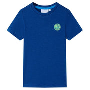 Kindershirt 116 donkerblauw haai