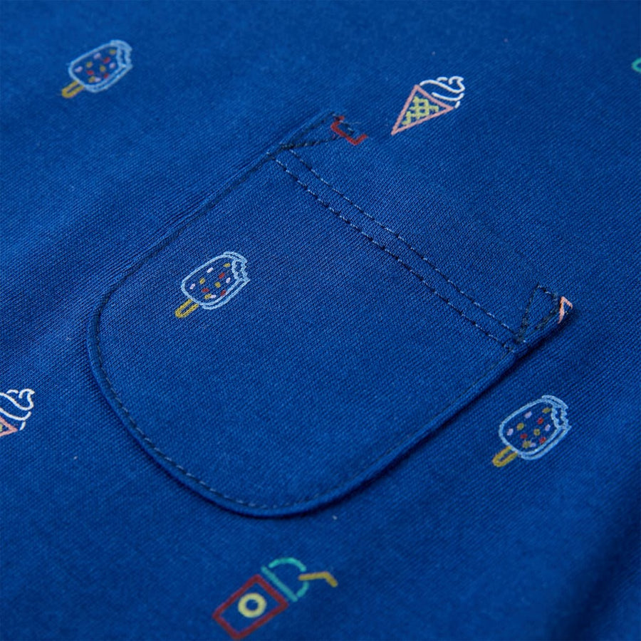 Kindertopje 140 donkerblauw 140