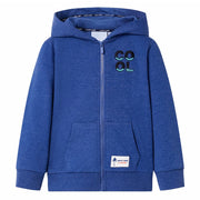 Kindervest met capuchon 92 gemêleerd donkerblauw