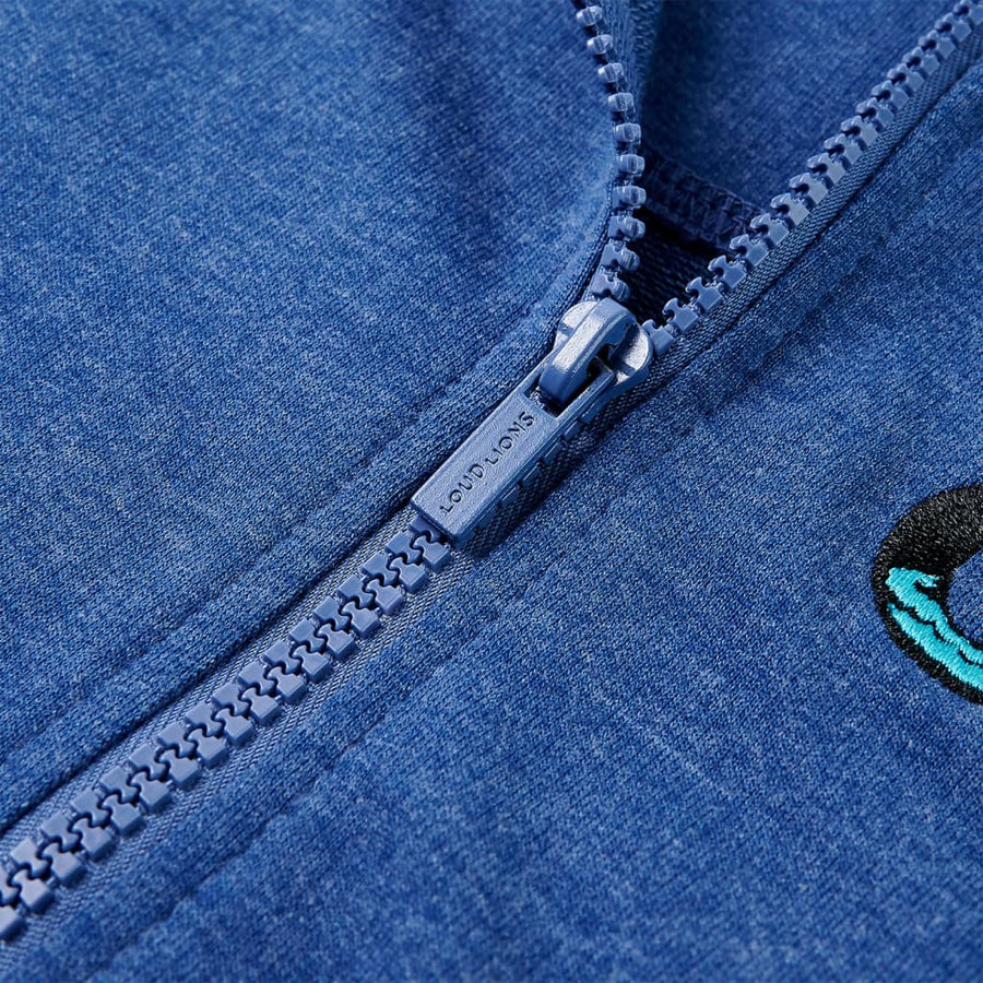 Kindervest met capuchon en rits 92 gemêleerd donkerblauw Blauw