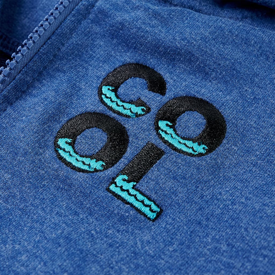 Kindervest met capuchon en rits 92 gemêleerd donkerblauw Blauw