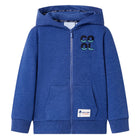 Children's hooded zipped vest 104 mottled dark blue