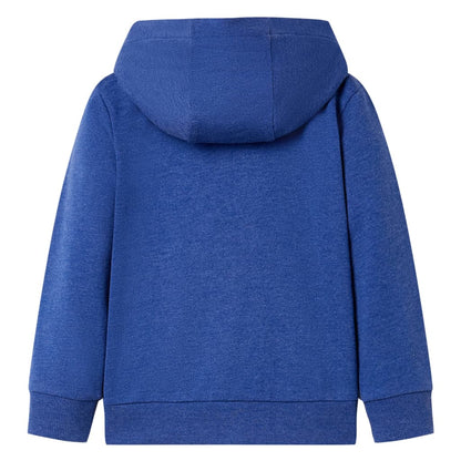 Kindervest met capuchon en rits 104 gemêleerd donkerblauw Blauw