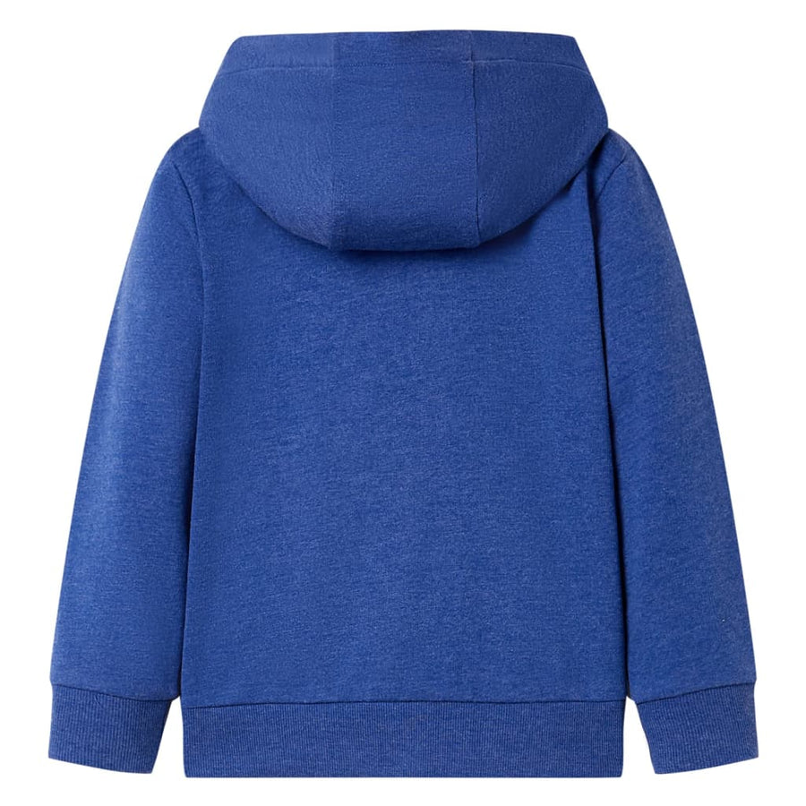 Kindervest met capuchon en rits 104 gemêleerd donkerblauw Blauw