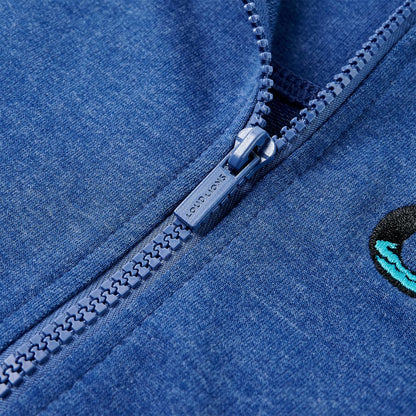 Kindervest met capuchon en rits 104 gemêleerd donkerblauw Blauw