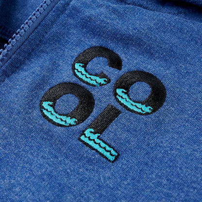 Kindervest met capuchon en rits 104 gemêleerd donkerblauw Blauw