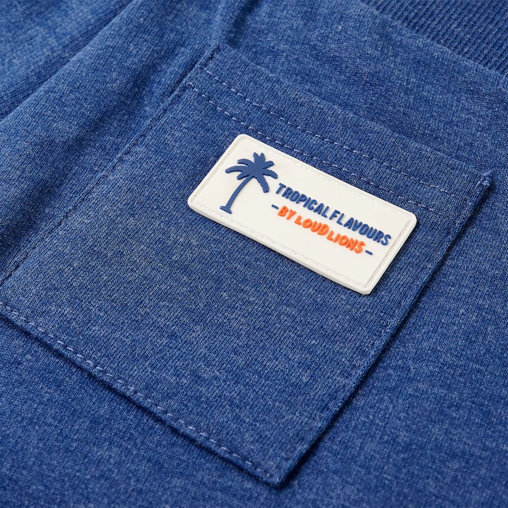 Kindershorts met trekkoord 116 gemêleerd donkerblauw Blauw 116