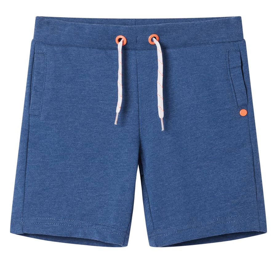 Kindershorts met trekkoord 128 gemêleerd donkerblauw Blauw 128