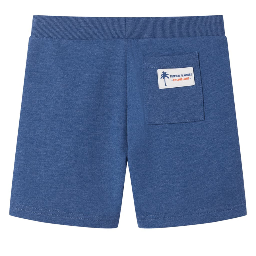 Kindershorts met trekkoord 128 gemêleerd donkerblauw Blauw 128