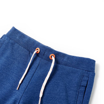 Kindershorts met trekkoord 128 gemêleerd donkerblauw Blauw 128