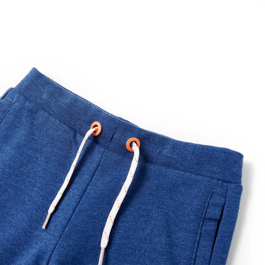 Kindershorts met trekkoord 128 gemêleerd donkerblauw Blauw 128