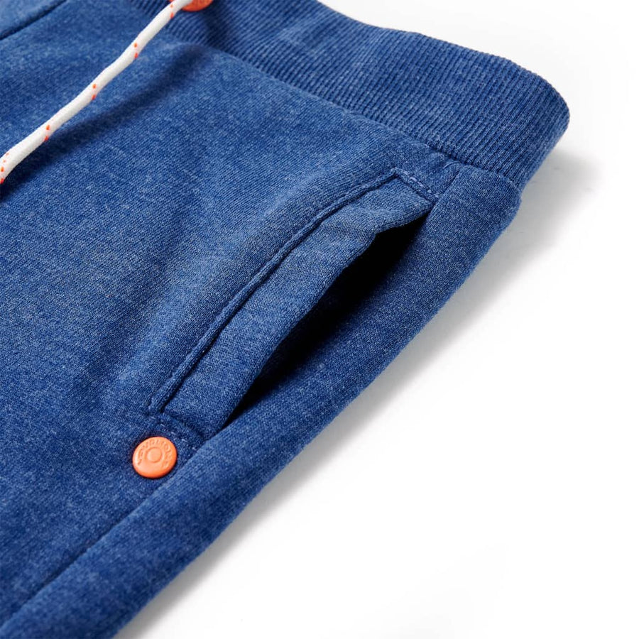 Kindershorts met trekkoord 128 gemêleerd donkerblauw Blauw 128