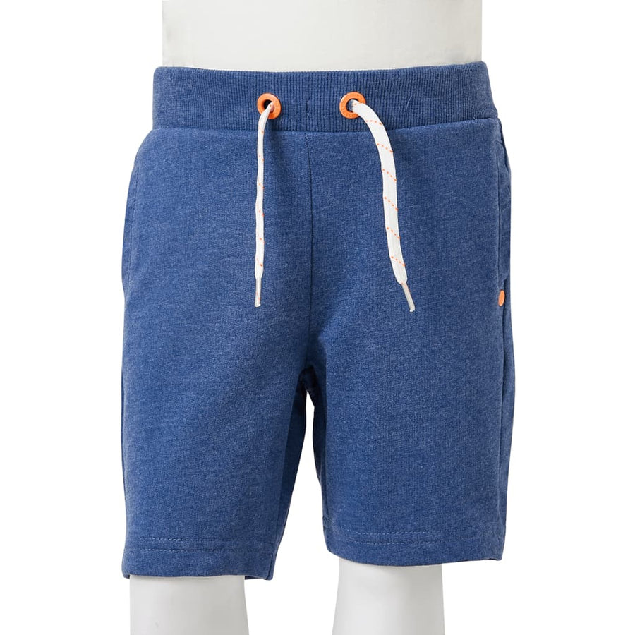 Kindershorts met trekkoord 128 gemêleerd donkerblauw Blauw 128