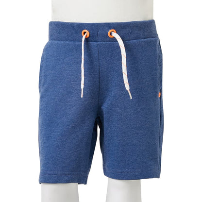 Kindershorts met trekkoord 140 gemêleerd donkerblauw Blauw