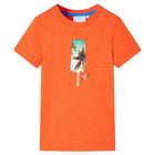 Kindershirt 128 donkeroranje katoen