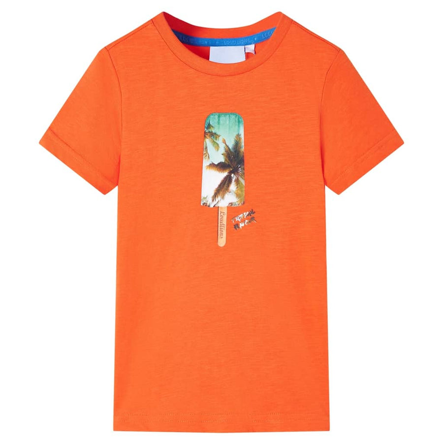 Kindershirt 128 donkeroranje orange