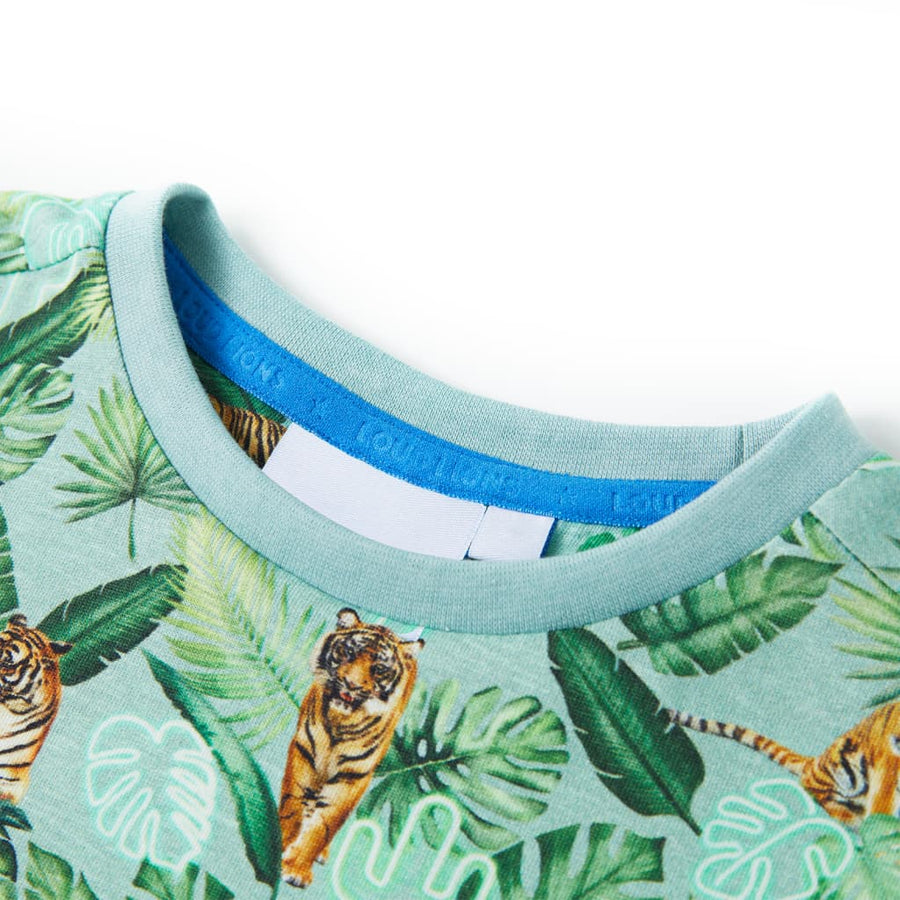 Kindershirt 140 gemêleerd lichtgroen 140